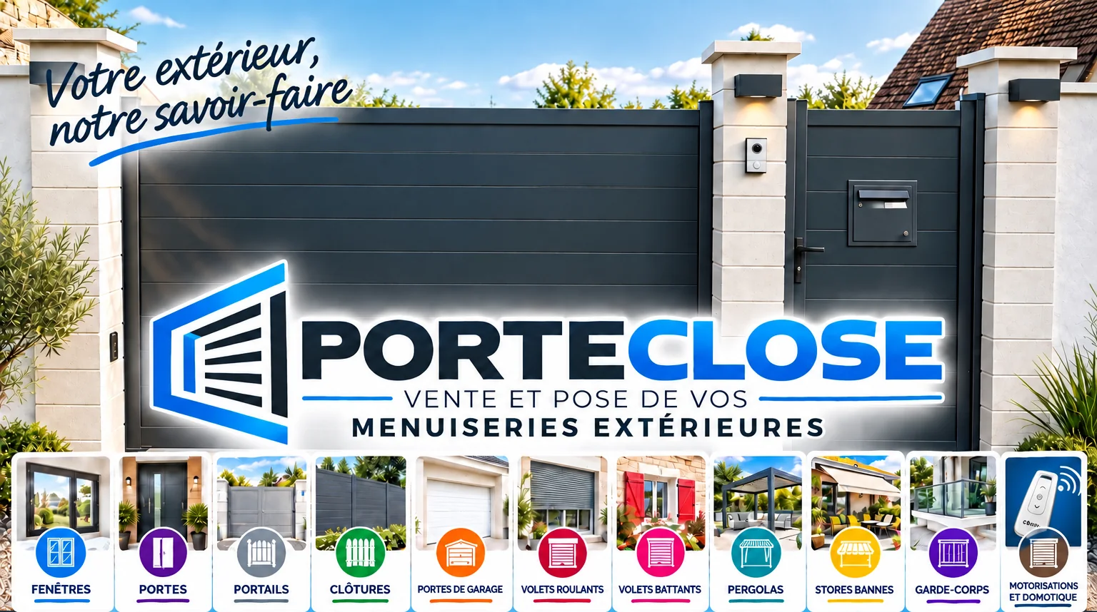 Porteclose, vente et pose de menuiseries extérieures : votre extérieur, notre savoir-faire